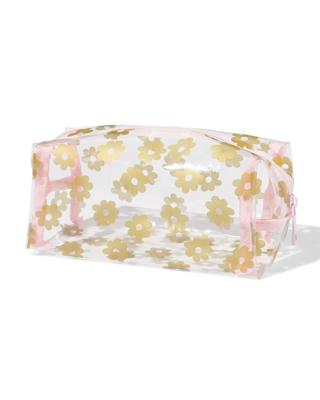 HEMA Etui 20x8.5cm Bloemenprint Goud Roze
