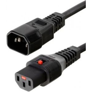 ACT Netsnoer C13 IEC Lock - C14 zwart 1 m, PC1024