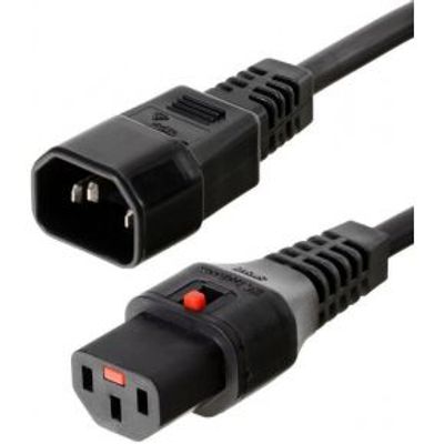 ACT Netsnoer C13 IEC Lock - C14 zwart 1 m, PC1024