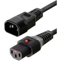 ACT Netsnoer C13 IEC Lock - C14 zwart 1 m, PC1024