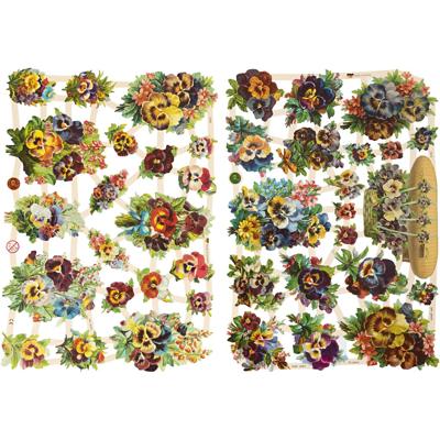 Creativ Company Vintage plaatjes, viooltje, vel 16,5x23,5 cm, 2 vel/ 1 doos