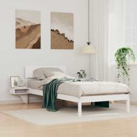 Bedframe met hoofdeinde Wit 90 x 190 cm Massief grenenhout