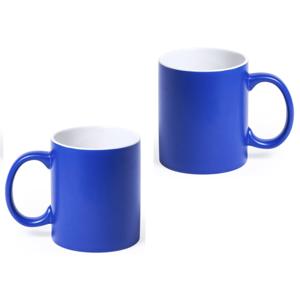 Koffiemok en Drinkbeker Allegra - 12x - blauw/wit - 350 ml - Keramiek - Mokken