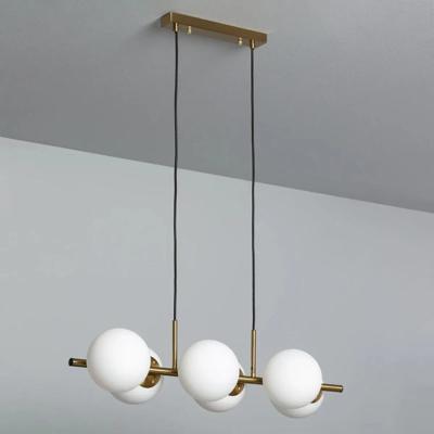 Hanglamp goud met opaalglas met E27 fittingen &apos;Tamara&apos;