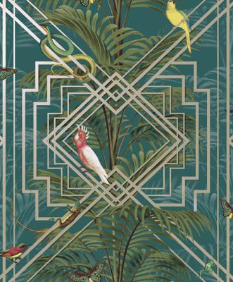 Dutch Wallcoverings Cascading Gardens - Akello - Turquoise
