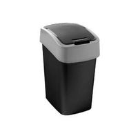 Curver flip bin 25 liter zwart/lichtgrijs