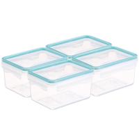 5Five Vershoudbakje met deksel - 4x - kunststof - luchtdicht - 14 x 10 x 8 cm - 730 ml