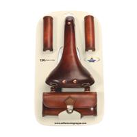 Selle Monte Grappa Set Charleston Sporting 3-delig leer D-bruin - thumbnail