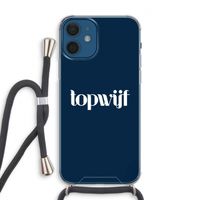 Topwijf Navy: iPhone 12 Transparant Hoesje met koord