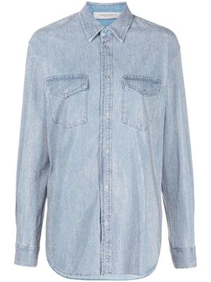 Golden Goose veste en jean à détails de clous - Bleu