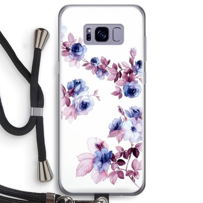 Waterverf bloemen: Samsung Galaxy S8 Transparant Hoesje met koord
