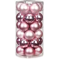 60x stuks glazen kerstballen roze 6 cm glans en mat - Kerstbal