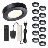 Set LED-opbouwspot met afstandsbediening Adria zwart 3W dimbaar 1-12 stuks