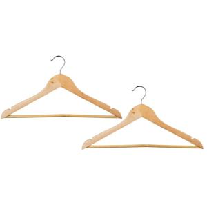 Kledinghangers - 8x - hout - 44 x 23 cm - kleerhangers