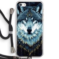 Darkness Wolf: iPhone 5 / 5S / SE Transparant Hoesje met koord