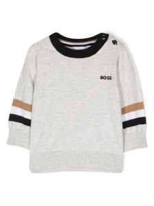 BOSS Kidswear pull à logo imprimé - Gris