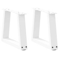 Eettafelpoten 2 st V-vormig 30x(30-31,3) cm staal wit