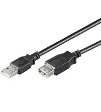 Goobay USB Ext AA 500 HiSpeed Black 5m USB-kabel USB A Zwart