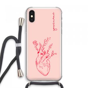 Blooming Heart: iPhone XS Max Transparant Hoesje met koord