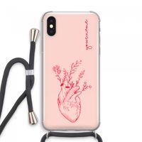 Blooming Heart: iPhone XS Max Transparant Hoesje met koord