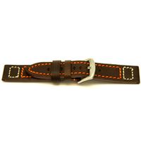 Horlogeband Universeel H394 Leder Bruin 22mm - thumbnail