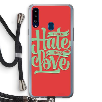 Turn hate into love: Samsung Galaxy A20s Transparant Hoesje met koord