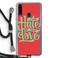 Turn hate into love: Samsung Galaxy A20s Transparant Hoesje met koord