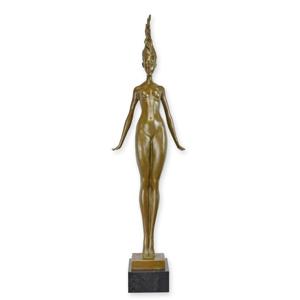 A MODERNIST BRONZE SCULPTURE OF A FEMALE NUDE