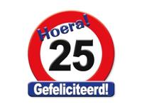 Paperdreams Kroonschild verkeersbord -25 jaar