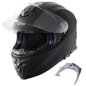 VEVOR Full Face Helm Motorfiets Motocross Helm Motorhelm 55-56cm Zwart Maat S