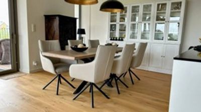 Set van 6 leren eetkamerstoelen - draaibaar - crème kleur leer - Echt leer, Industrieel, ontdek de vele Leersoorten en Kleuren bij ShopX