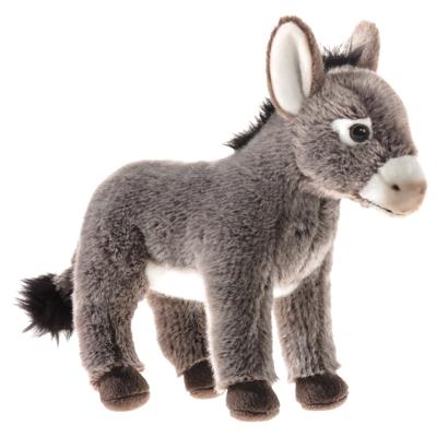 Pluche ezel knuffel - grijs - 25 cm - knuffeltje