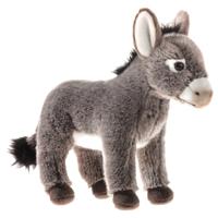 Pluche ezel knuffel - grijs - 25 cm - knuffeltje