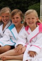 Kinderbadjas met capuchon - 98/110 aqua