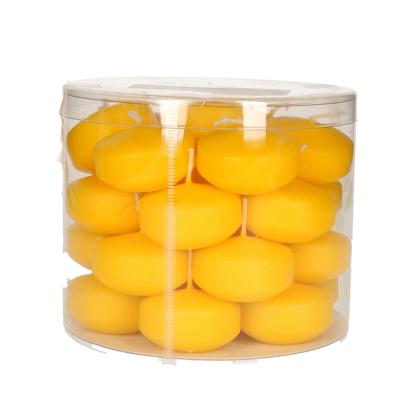 Enlightening Candles Drijfkaarsen - 28x stuks - geel - ca 4 branduren - dia 5 cm - sfeerkaarsen