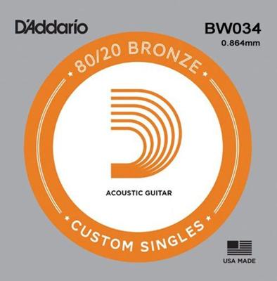 D'Addario BW034 Bronze Wound .034 Losse Snaar D'Addario BW034 Bronze Wound .034 Losse Snaar