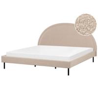 Beliani - MARGUT - Bed - Beige - 180 x 200 cm - Bouclé