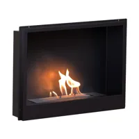 | | 1-zijdige inbouw bio-ethanol haard | Zwart