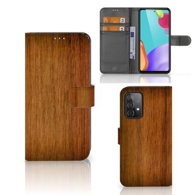 Samsung Galaxy A52 | Book Style Case | Donker Hout