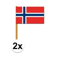 2x stuks Noorwegen zwaaivlaggetjes   - - thumbnail