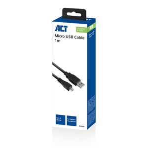 ACT AC3000 USB-kabel 1 m USB 2.0 USB A Micro-USB B Zwart