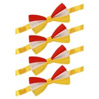 Carnaval verkleed strikje - 4x - Oeteldonk - rood/geel/wit - Den Bosch - clipsluiting