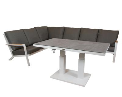 Qopps Okion loungehoek met Rubli in hoogte verstelbare tafel