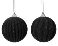 Kerstbal foam d8 cm zwart a2 kerst - Decoris