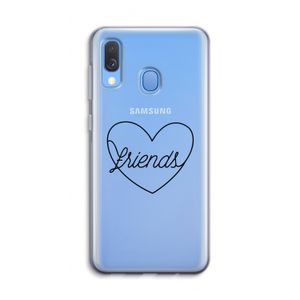 Friends heart black: Samsung Galaxy A40 Transparant Hoesje
