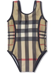 Burberry Kids maillot de bain à motif Contrast Check - Marron