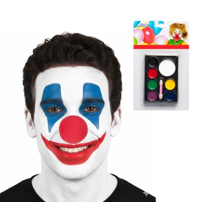Boland Carnaval Schminkset Clown - verkleed schmink - incl clownsneus - themafeest