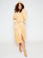 Charlie Choe Dames Badjas Off White - Lang Model - Extra lange ochtendjas met sjaalkraag Charlie Choe Dames Badjas Off White - Lang Model - Extra lange ochtendjas met sjaalkraag