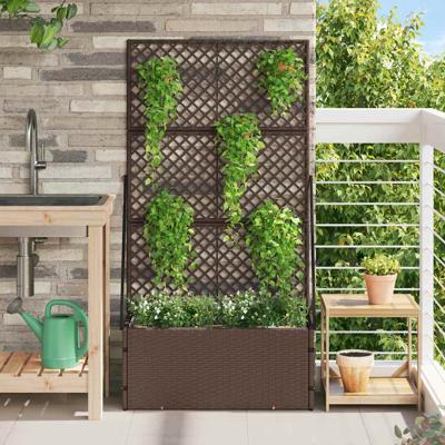 Plantenbak Bruin 70 x 30 x 135 cm Metaal