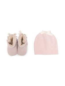 UGG Kids ensemble bonnet-chaussures pré-marches à nœuds - Rose